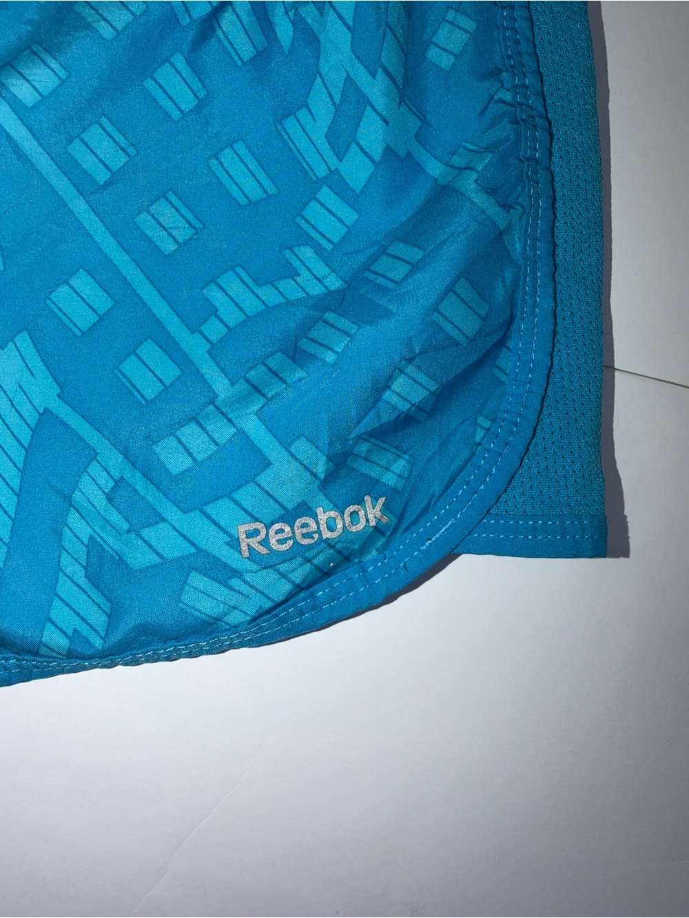 Reebok Teal Geometric Running Shorts - Picture 3 of 4